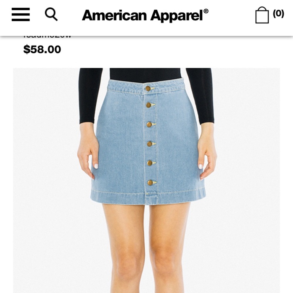 American Apparel denim button-down miniskirt